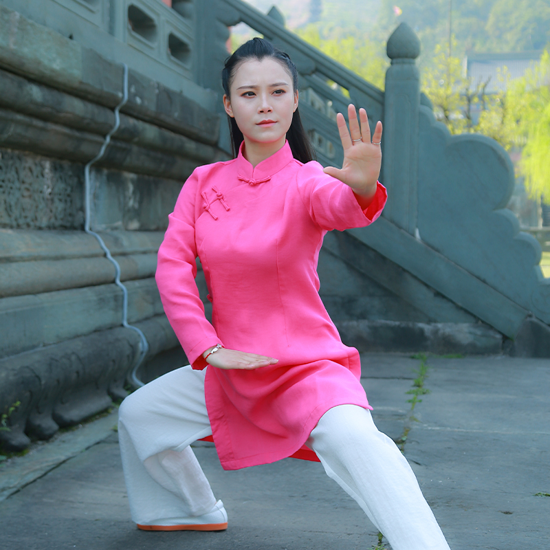 太极拳练功服女秋季新款飘逸太极武术运动表演服装御尊改良旗袍