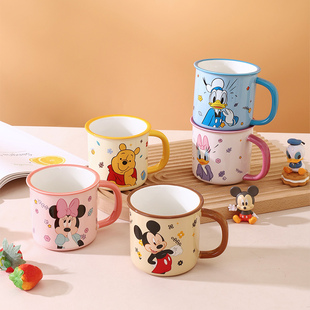 迪士尼系列马克杯可爱情侣杯子家用喝水儿童陶瓷杯高颜值咖啡杯