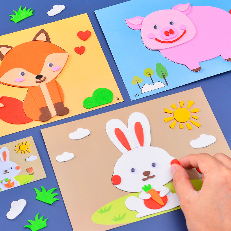 2宝宝益智3女孩玩具diy手工拼装儿童6岁以上3d立体拼图思维训练到