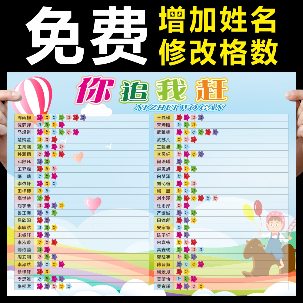班级评比栏墙贴小组奖励积分表光荣榜你追我赶表扬栏幼儿园红花榜