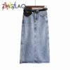 Long Denim Skirt Women Vintage Jeans Skirt for ladies A-line Long Denim Skirt Women Vintage Jeans Skirt for ladies A-line