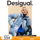 Desigual【西班牙时尚品牌】廓形拼接牛仔印花立领休闲女式羽绒服