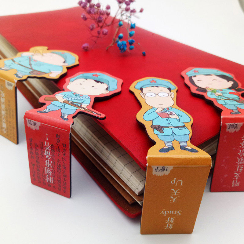 小红红军磁性书签4枚装红色文化八一国庆旅游文化创意文具