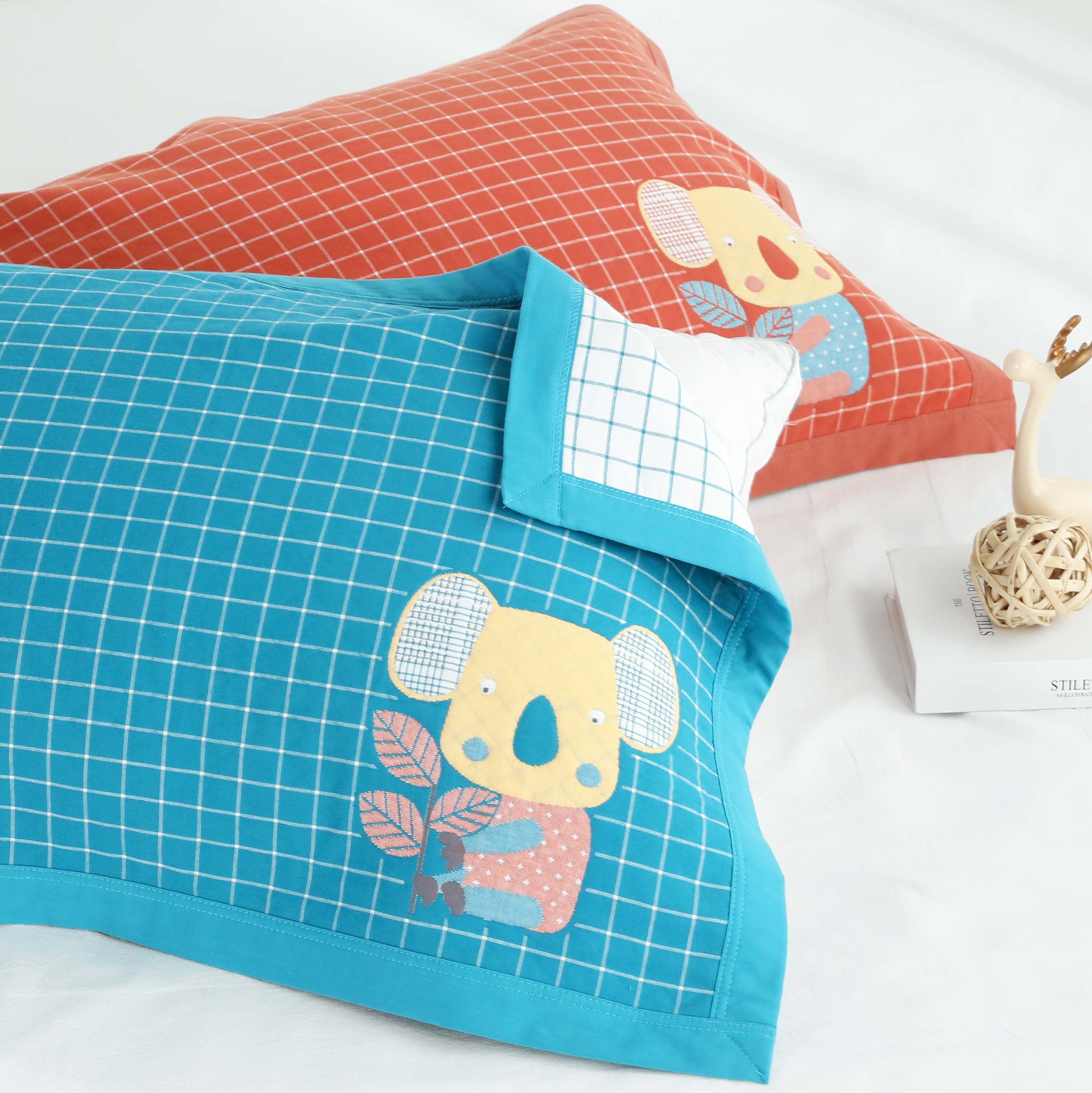 莎舍枕巾防滑不脱落一对装全棉盖巾北欧纯棉高档欧式冰凉夏枕头巾