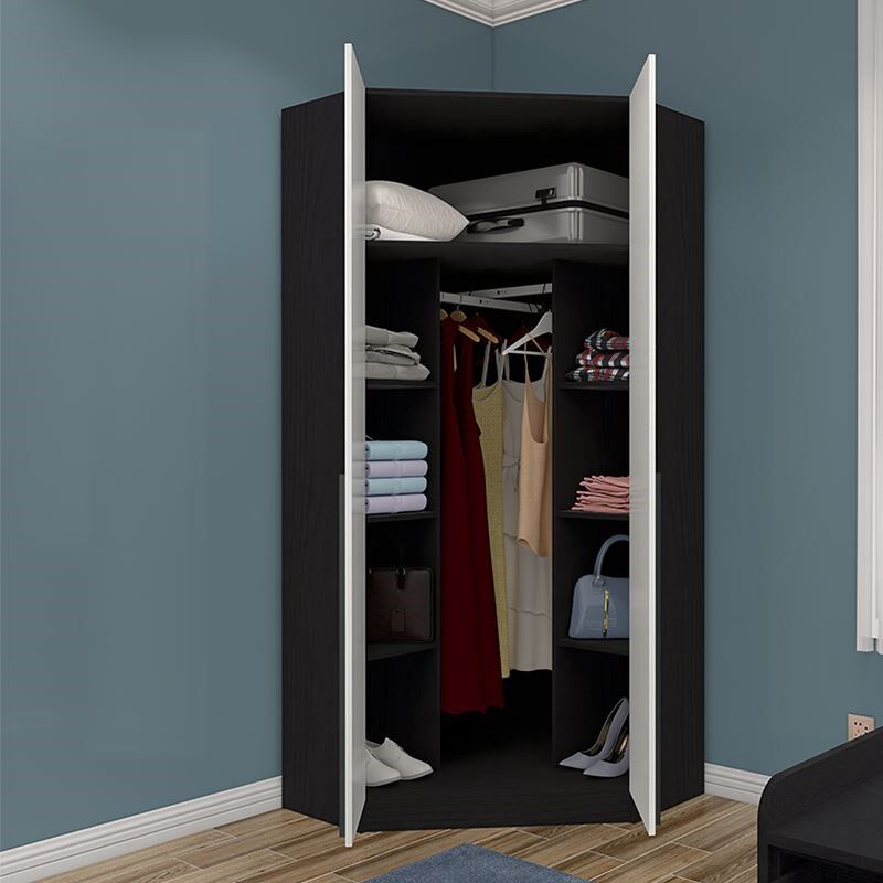 三角90度拐角大衣柜小户型定制卧室组合转角柜衣帽间简易柜墙角