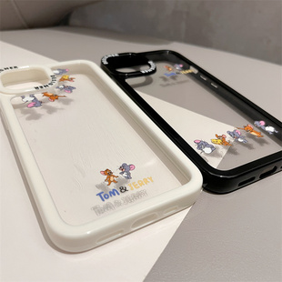 卡通泰菲与杰瑞鼠适用于iPhone14pro max手机壳创意个性可爱夏天女款苹果13保护套12pro透明情侣ins小清新
