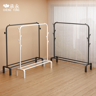 晾衣架落地卧室小型网红简易宿舍室内折叠家用收纳置物挂衣架子杆