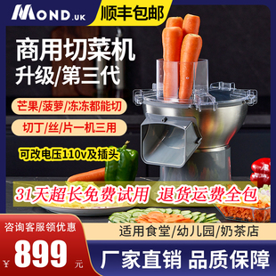 切丁机商用电动多功能切菜机小型土豆丝萝卜粒柠檬片芒果切丁神器