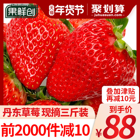 丹东99大草莓红颜牛奶新鲜奶油孕妇九九久久巧克力草梅水果包邮