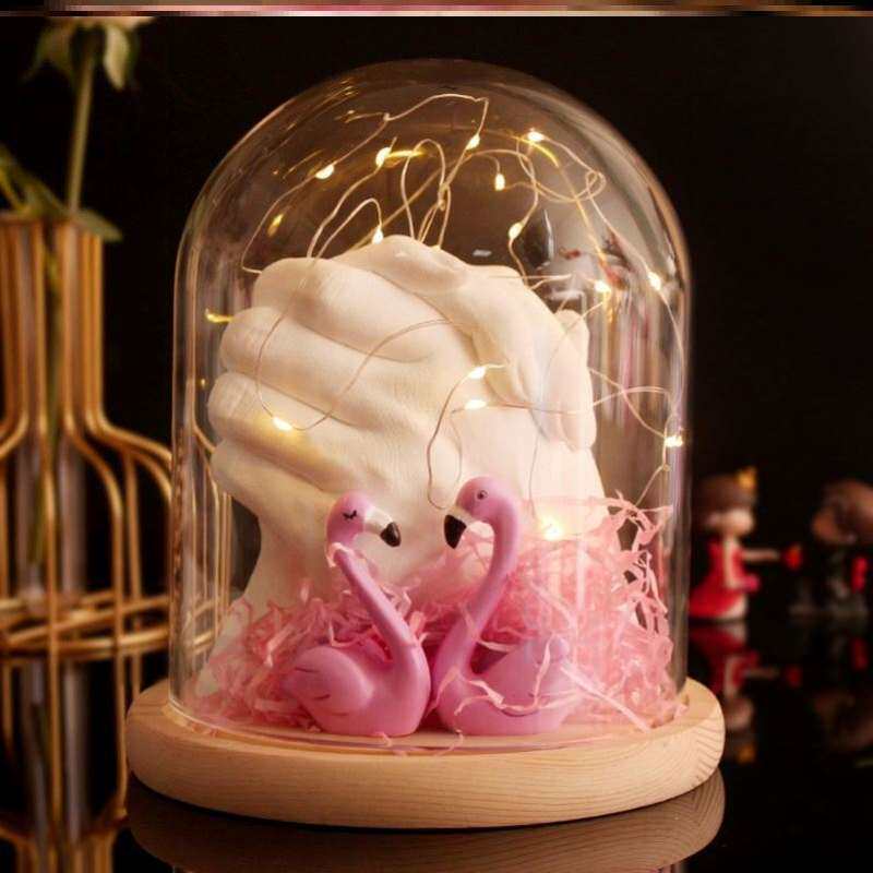 手模型石膏情侣手膜纪念品抖音同款diy材料自制七夕节生日礼物