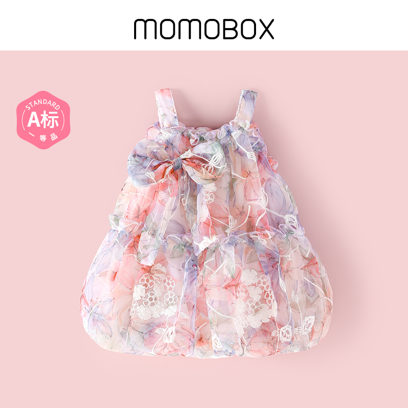 momobox女童连衣裙2024新款宝宝公主裙子一周岁夏季周岁礼服夏装