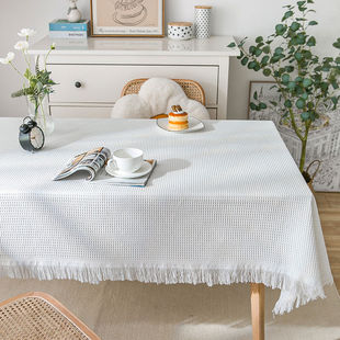 ins风桌布日系长方形茶几台布圆桌北欧拍照轻奢高级感卧室盖布艺