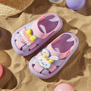 女童凉鞋2024夏季新款沙滩洞洞鞋女孩包头花园鞋儿童玩水鞋凉拖鞋