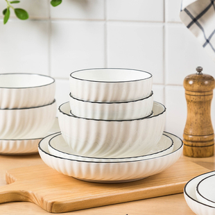 碗碟套装家用2024新款陶瓷碗盘餐具高级感个人专用釉下彩简约碗具
