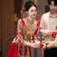 缎面秀禾服2025新款重工翘肩礼服中式嫁衣敬酒服新娘出阁宴婚服夏