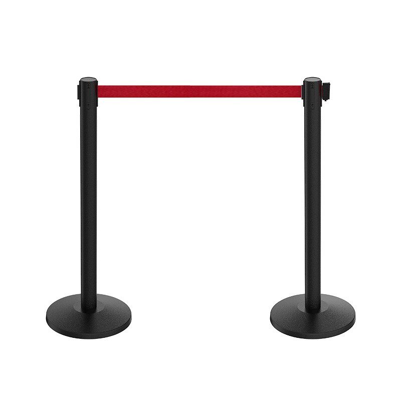 一米线栏杆不锈钢隔离带伸缩带机场银行警戒线黑色围栏排队柱护栏