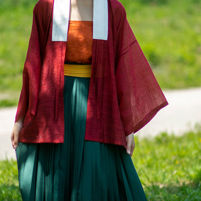 裳宫语蒲桃醉明制汉服女正品原创天丝直领对襟衫中国风夏季薄款女