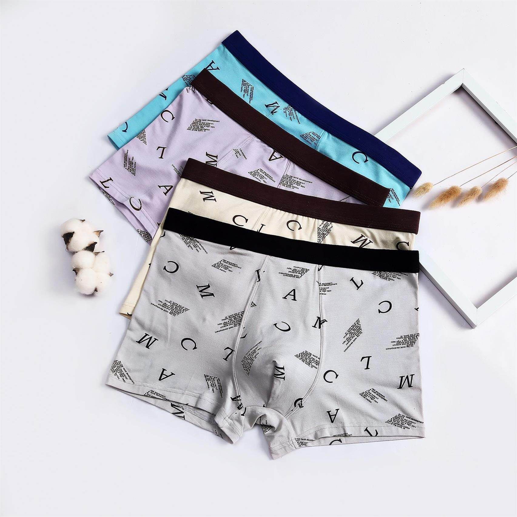 包邮 青少年男孩大童内裤13岁15平角裤纯棉男生14初中学生16四角12黑.