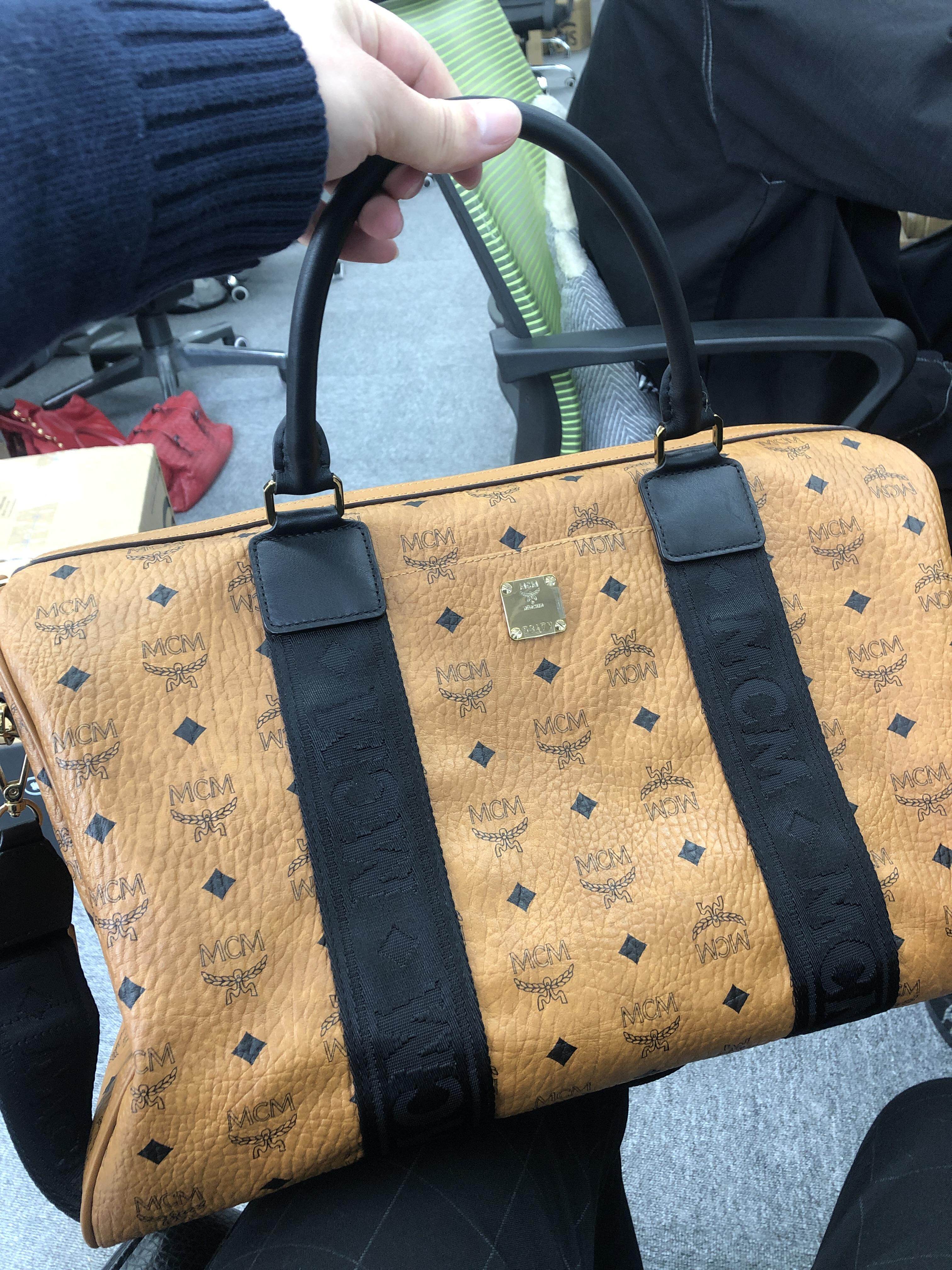 mcm旅行包干邑色中号公价11800女士包袋