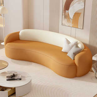 2023新款客厅沙发小户型弧形三人位现代简约美容院休息区接待网红