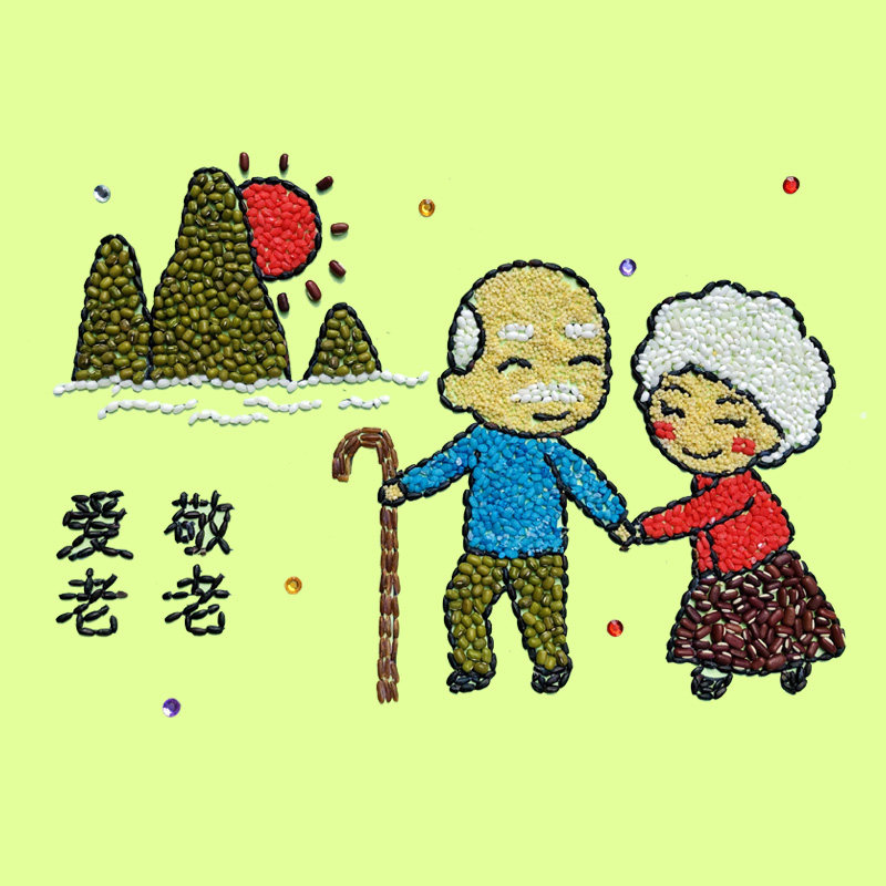 五谷杂粮粘贴画