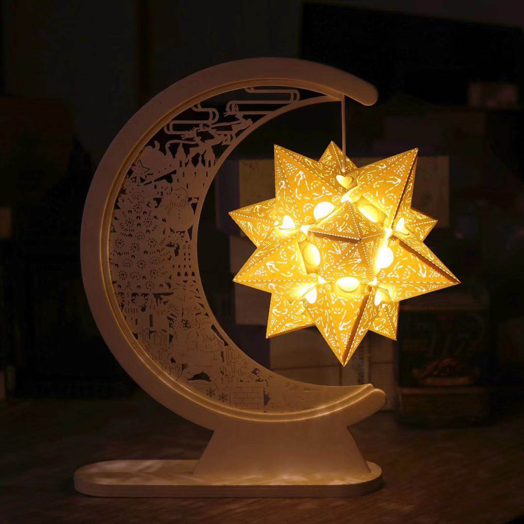 diy创意灯_厦门光影纸雕灯手工材料diy装饰台灯led新年礼物创意摆件