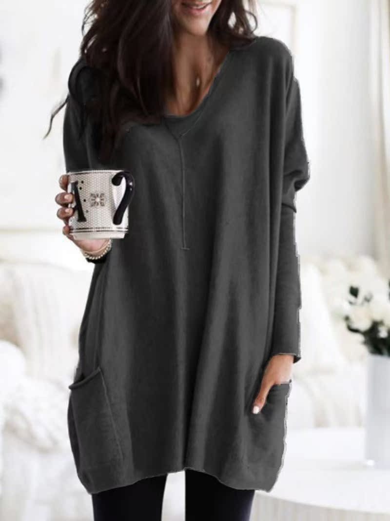 休闲口袋长袖T恤衫Casual pocket long sleeve t-shirt|ruв категории Женская одежда, футболка - от Buy2taobao.com для оказания профессиональной услуги покупки агента Taobao