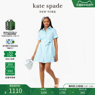 kate spade ks 碎花系带衬衫连衣裙优雅气质轻奢高级感女2024新款