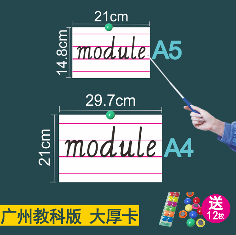 广州教科版英语A4教具大卡片三年级起点科教课本同步英语老师黑板教学a5大尺寸单词字母卡3-4三四年级上下册