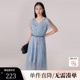 XG/雪歌XI204049B497不规则网纱连衣裙时尚夏季新款短袖中长裙女