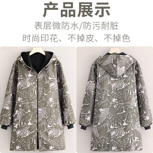 罩衣女新款冬季加绒加厚2023大人上班穿的工作服防水防油长袖外套