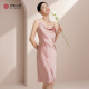 绣娘丝绸新款夏季真丝吊带裙女睡衣100%桑蚕丝睡裙优雅睡衣长款