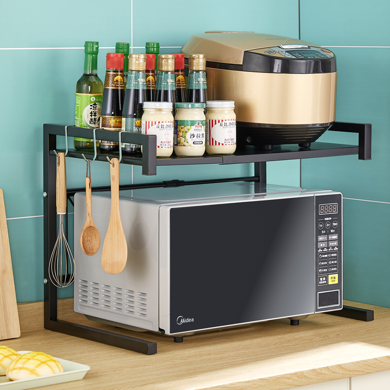 kitchen Telescoping Microwave oven rack oven Shelf black Double groove Rice cooker Storage rack mesa Seasoning Shelfin the Kitchen/Cooking utensils , Kitchen Gadgets/Kitchen storage , Kitchen storage rack/Kitchen Shelf , Kitchen Shelf/Angle Brackets category - from Buy2taobao.com to provide professional Taobao agent buy service