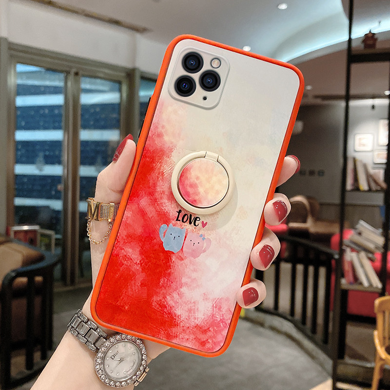 苹果11promax手机壳新款水彩iphone11磨砂软边防摔11pro摄像头全包