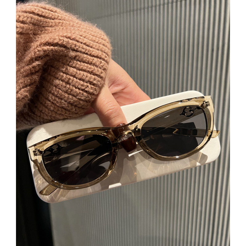 日本HIRF代购新款橄榄猫眼墨镜女显脸小凹造型遮阳街拍太阳镜百搭