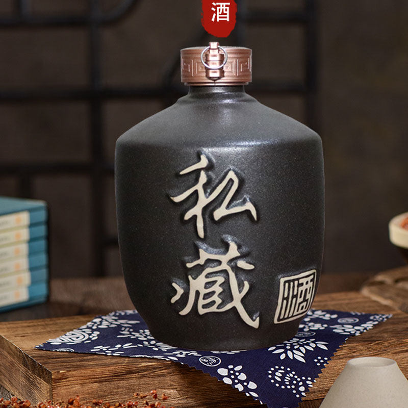 封坛私藏纯粮酿造52度浓香型白酒3/5/10斤装陶瓷坛装五粮型原浆酒