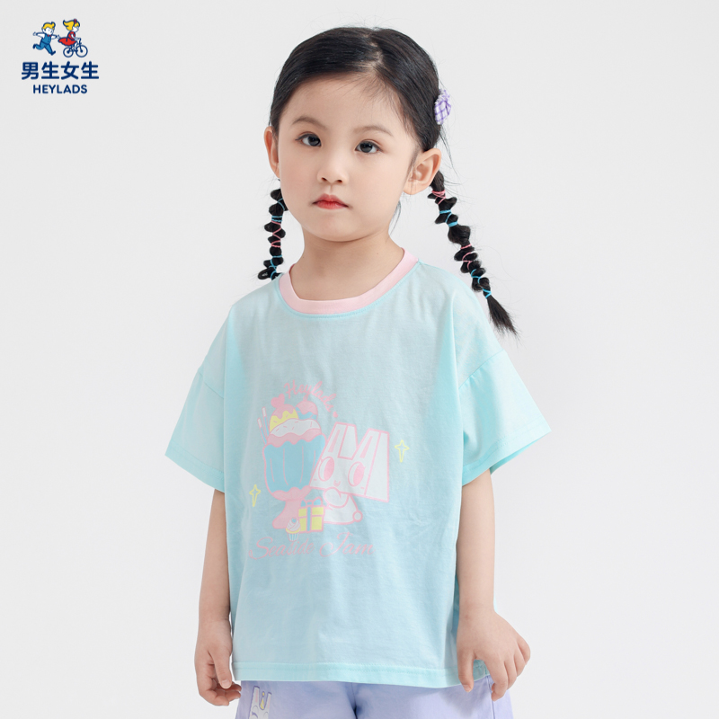 【CC家居控】国民女小童短袖T恤夏季纯棉新款儿童薄款上衣