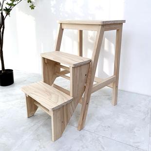 实木折叠板凳家用换鞋小凳子梯凳二步三步室内家用折叠小梯子