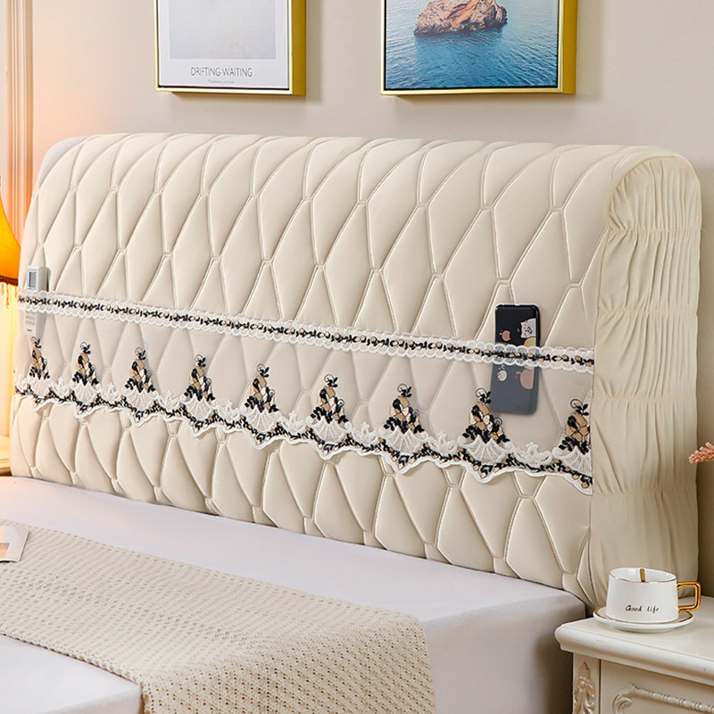 床头罩2021年新款简单大方通用木床全包防尘欧式软包夹棉床头套罩