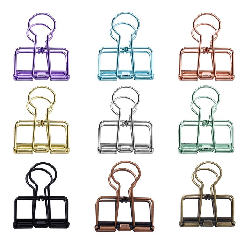 1Pc colorful Paper Clips Metal Hollowed Binder Clip Office S