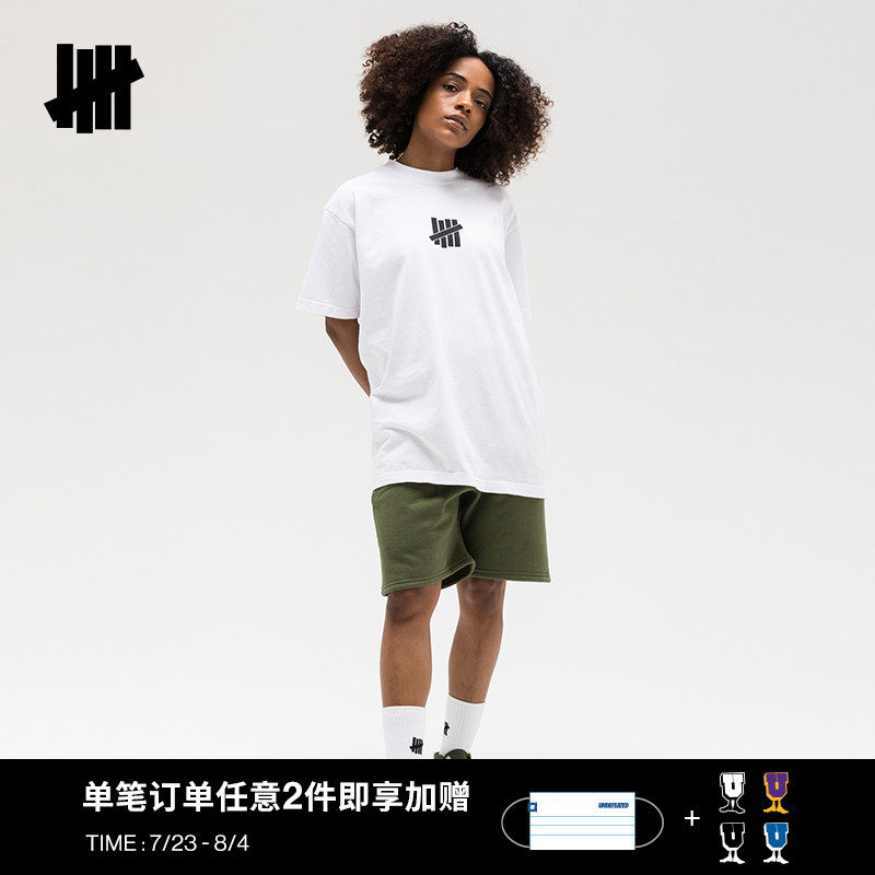 undefeated五条杠男女款春夏品牌潮牌流行图案橄榄球印花短袖t恤已售