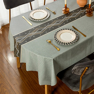 椭圆形桌布免洗防水防油防烫北欧风PVC餐桌垫茶几台布家用ins布艺