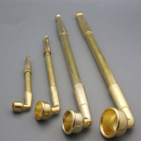 买一送一黄铜中小烟杆创意金属烟袋两用卷烟斗烟锅老式烟斗旱烟杆