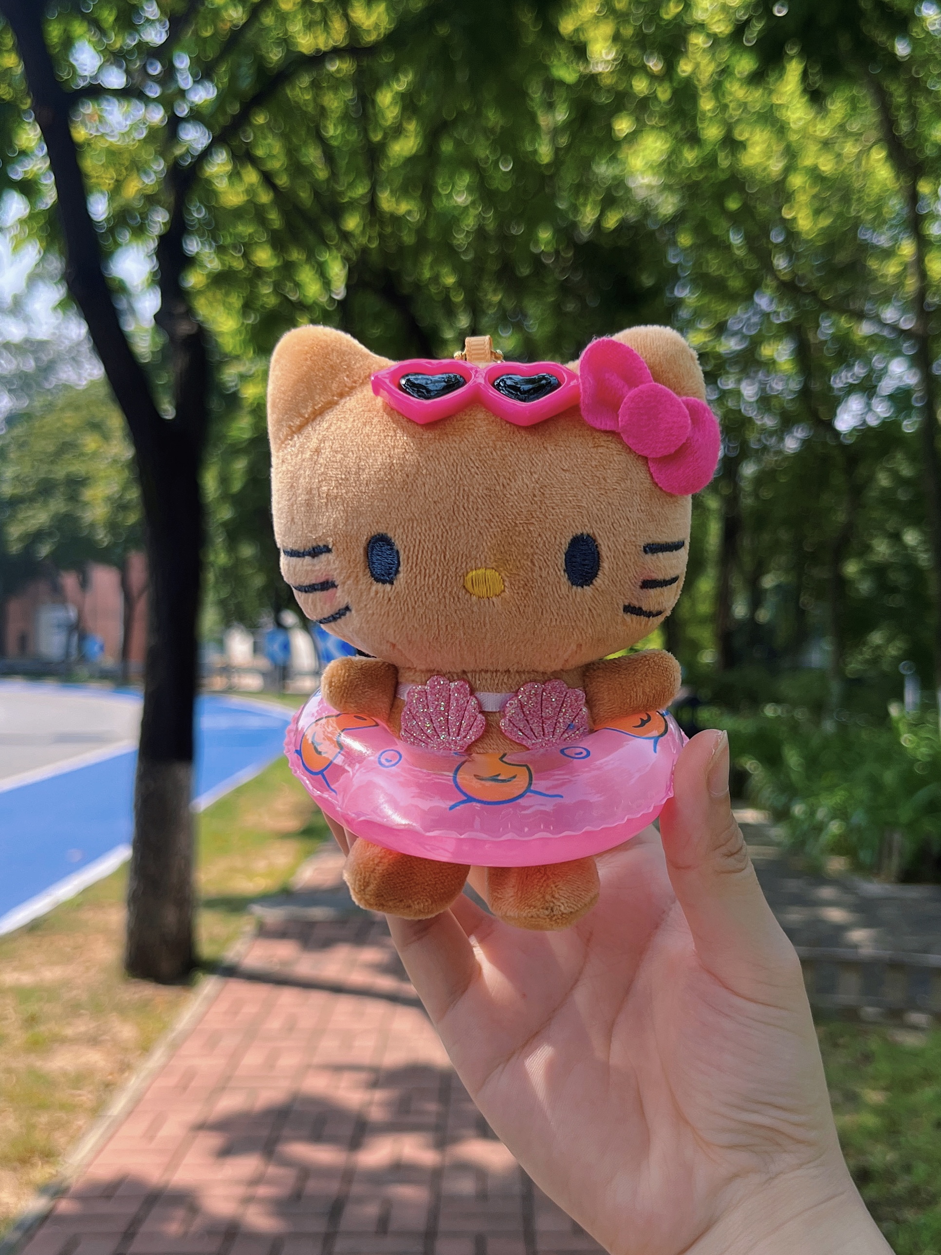 夏威夷游泳圈Kitty可爱猫咪挂件公仔玩偶钥匙扣包包挂饰