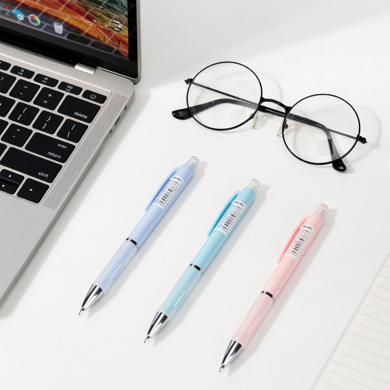 得力自动铅笔低重心07mm笔芯小学生专用卡通可爱高颜值05活动铅笔写不