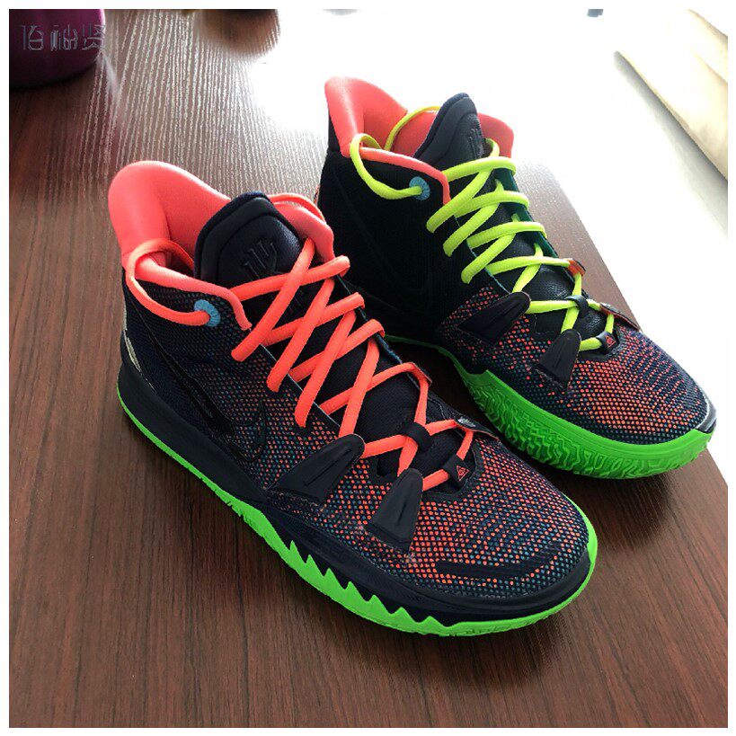 适配nikekyrie7epanime欧文7蓝红绿鸳鸯扁圆形西瓜红荧光绿色鞋带