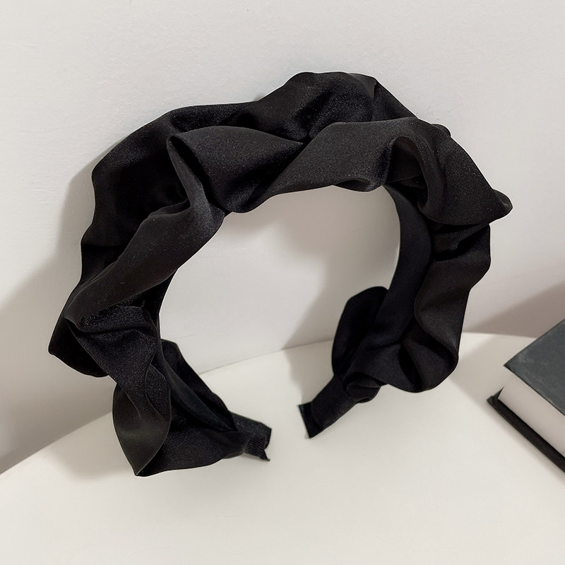 闭眼入的气质褶皱发箍~显脸小宽边黑色头箍网红超仙发卡头饰女生