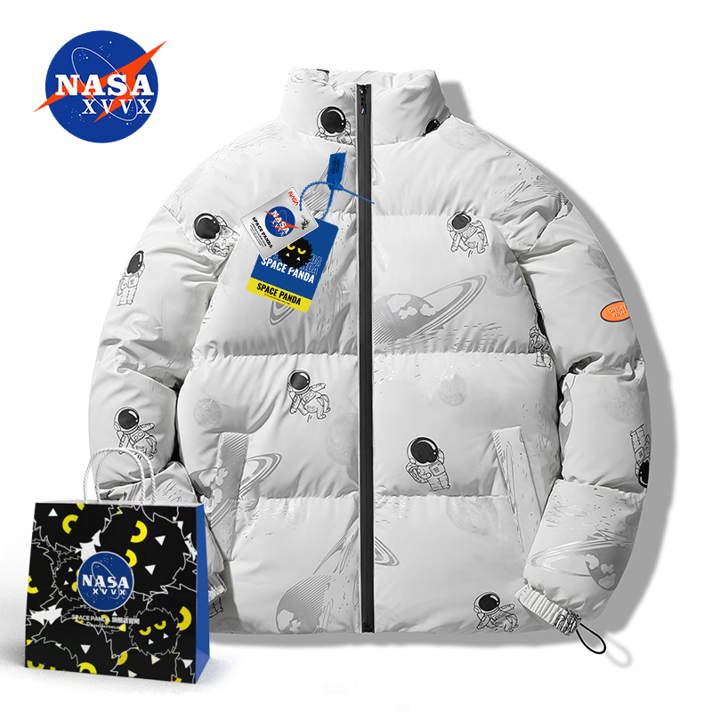 nasa联名宇航员外套男秋冬季冬装加厚面包服保暖情侣太空棉服男潮