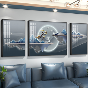 简约现代客厅抽象装饰画高档沙发背景墙挂画轻奢北欧风电视墙壁画