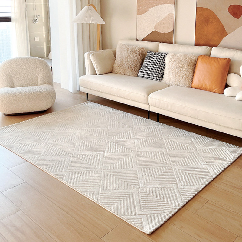 碧兰旗舰店的优惠券大全—【碧兰】原创纯色侘寂风条纹客厅地毯日式